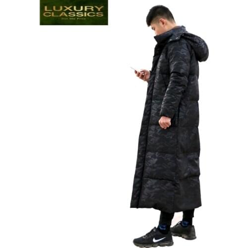 Winter Plus Coat Size Male Fashion 90% Duck Down Jacket Men Hooded Thick Warm X-Long Man Fit Jackets Abrigos Hiver LW2348