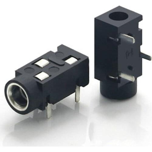 100pcs 3.5 headphone jack audio jack PJ-320 3 4 pin female connector DIP stereo headphones PJ-320B