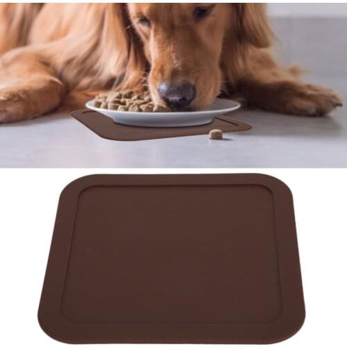 21.8*21.8cm Non-Slip Pet Feeding Pad Cat Dog Silicone Feeding Mat Pet Food Table Mat Bowl Feeding Tray Placemat