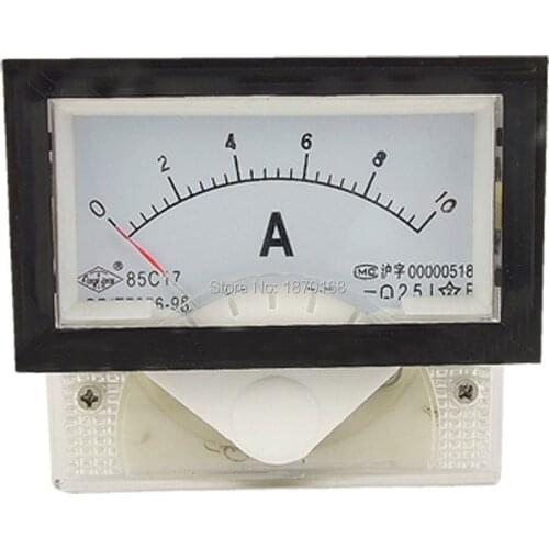 85C17 DC Current 0-10A Red Pointer Analog Panel Ammeter