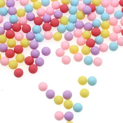 2000pcs 6mm acrylic Beads no hole candy color decoration mini frosted balls jewelry making DIY accessories