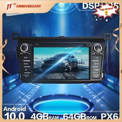 Aotsr Android 10.0 4+64G Car Radio GPS Navigation DSP For Toyota RAV 4 2013- 2016 HD Car Auto Stereo Video Multimedia DVD Player
