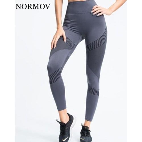 NORMOV Seamless High Waist Leggings Sexy Peach Hips Stretch Leggings Quick-drying Sports Gym Fitness Pants Women Yoga Clothing