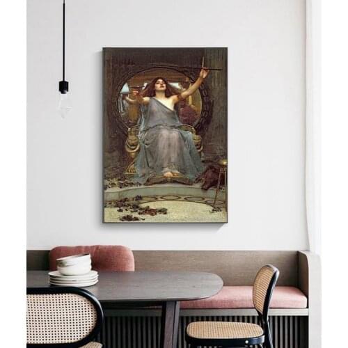 Citon William Waterhouse《Circe Offering the Cup to Odysseus》Canvas oil painting World Famous Artwork Picture Home Decoration