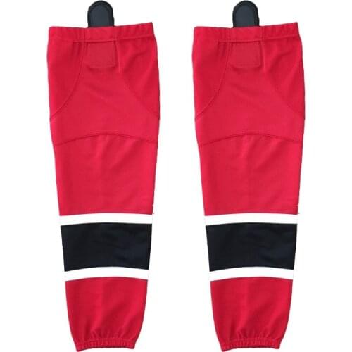 COLDINDOOR 100% Polyester red Ice Hockey Socks Cheap Shin Guards W044