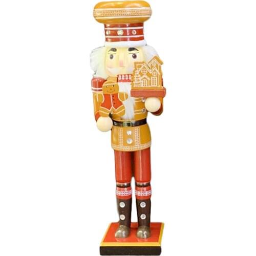Wooden Nutcracker Soldier Christmas Decoration Colorful Printed Standing Nutcracker Doll Figurine Christmas Desktop Current
