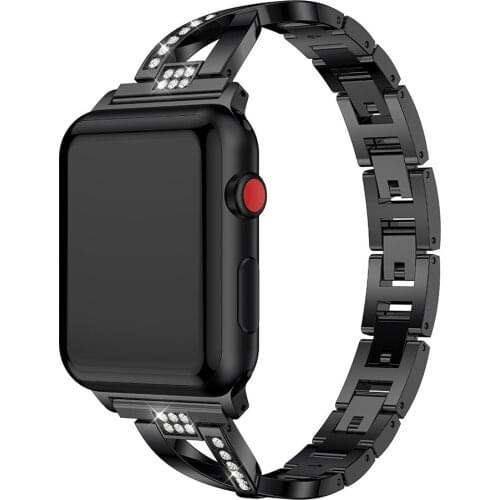 For Apple Watch Band 40mm 44mm 38mm 42mm Women Diamond Band for iWatch Series 4 3 2 1 Bracelet Aluminum Alloy Strap Wristband