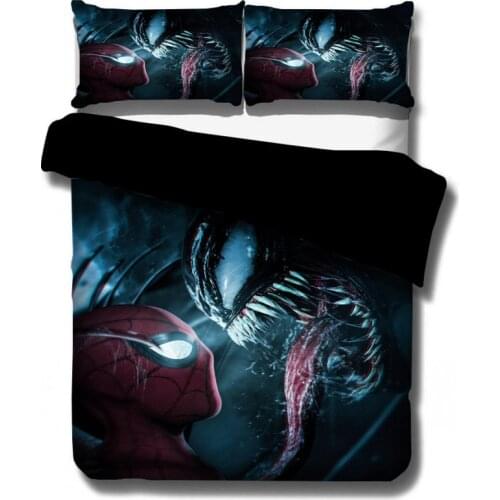 Marvel Avengers Alliance 3D Venom Bedding Set Spiderman The Flash Double Queen King Comforter Cover Sets Bedclothes Bed Linen