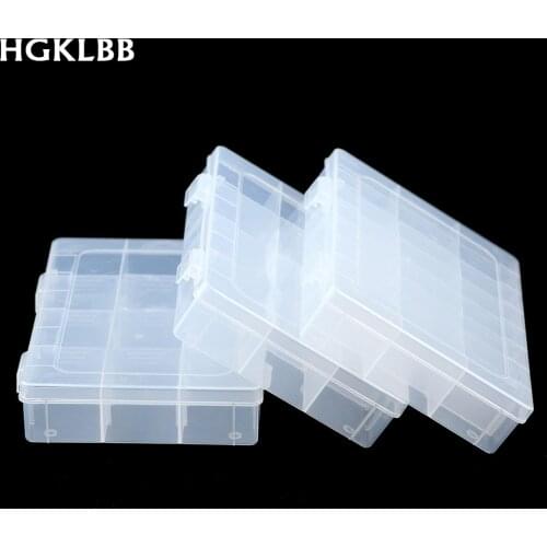 HGKLBB Rectangle 24/12 Grid Compartment Plastic Storage big Box packaging Case Jewelry Beads Accessories Organizer Display box