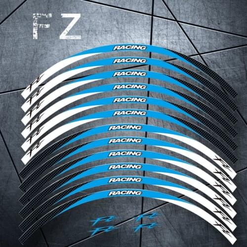Hot sell Motorcycle front&Rear Edge Outer Rim Sticker 17inch Wheel Decals Reflective waterproof stickers For YAMAHA FZ