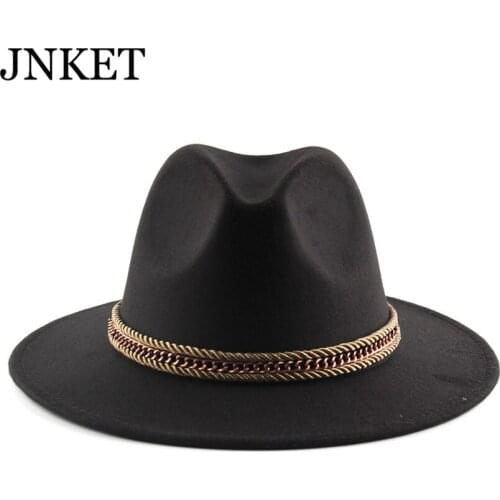 JNKET New Retro Unisex Top Hats Fashion Fedoras Hat Jazz Cap Gangster Cap Travel Sunhat Panama Hat