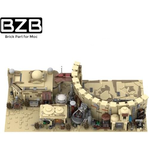 BZB MOC Star Trek Series War Scene Desert Village House Street View Creative Building Block Model Kids Toys DIY Brick Part Gifts