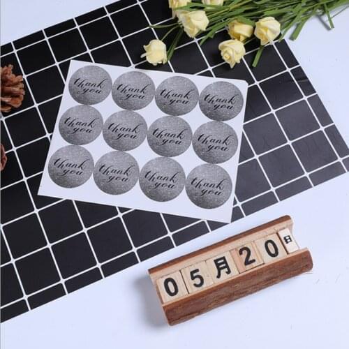 120pcs/Lot Gray For Seal Labels Adhesive Thank You Round Decoration Party For Children