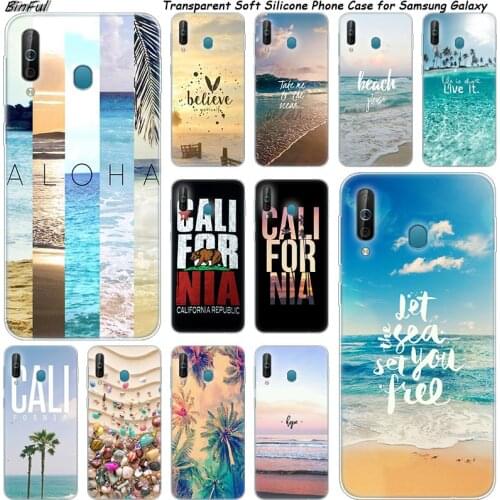 Summer beach tree Silicone Phone Case For Samsung Galaxy A80 A70 A60 A50 A40 A40S A30 A20E A2CORE M40 Note 10 Plus 9 8 5 Fashion