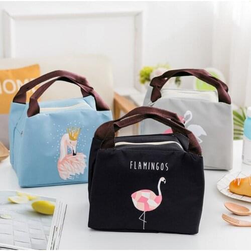 M607 New Cartoon Trumpet Waterproof Lunch Bag Cute Bird Flamingo Design Handbag Multifunctional Insulation Bag Wholesale