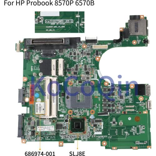 KoCoQin Laptop motherboard For HP Probook 8570P 6570B QM77 Mainboard 686974-001 686974-501 010172N00 SLJ8E