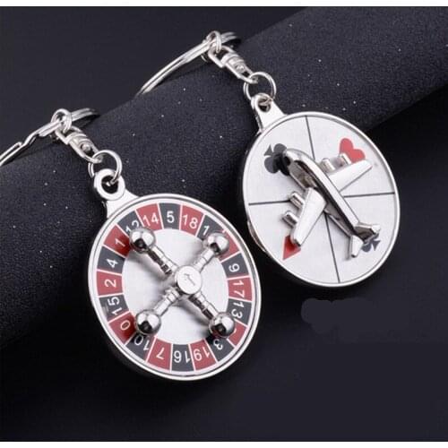 Fashion Creative Russian Turntable Key Chain Rotatable Aircraft Compass Keychain Gifts For Men&women Jewelry