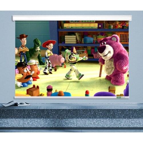 Motorized Projector Screen 60-100 Inches Hard-Wired or Rechargeable Motor for House Office Alexa Compatible via Broadlink