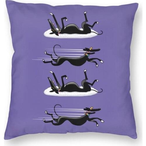 Greyhound Cushion Cover Double Side Whippet Sighthound Cartoon Throw Pillow Case For Sofa Cool Pillowcase Home Decoration