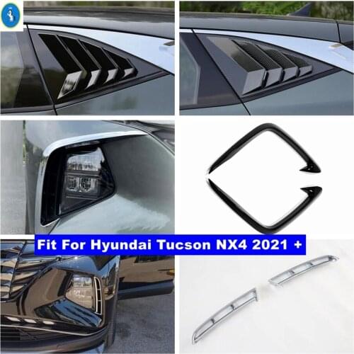 Front Fog Lights Lamps Eyelid Eyebrow Blade Stripes / Rear Window Louver Shutter Cover Trim Fit For Hyundai Tucson NX4 2021 2022