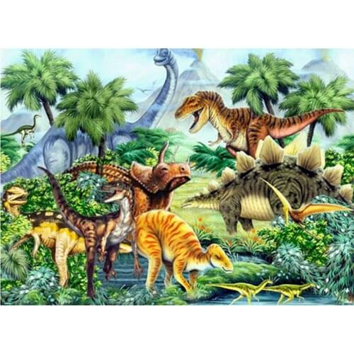Full Square Animal Diamond Painting Dinosaur Diy 5d Diamond Embroidered Diamond Mosaic Wall Sticker Kids Gift