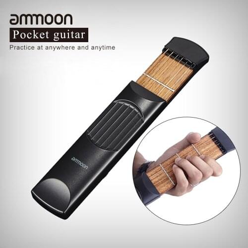 Ammoon Portable Pocket Acoustic Guitar Practice Tool Gadget Chord Trainer 6 String 4 Fret Model for Beginner guitar accessories