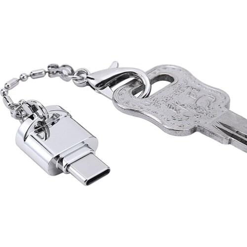 Portable Silver USB 3.1 TYPE C To Micro SD Card Reader OTG Adapter Electronic Accessories For Samsung Phones Tablet