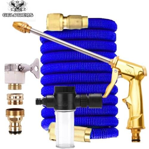 Professional water gun 25ft-100ft expandable garden hose magic rubber flexible high pressure hose car wash hose outdoor garden