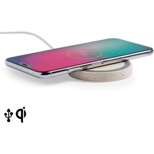 Qi Wireless Charger for Smartphones 16535 Wheat straw Abs