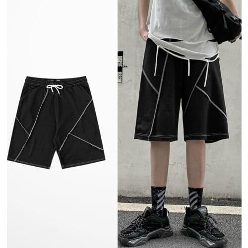 Hip Hop INS Funny Strip Print Five Point Shorts Men High Street Tide Brand Street Short Pants Skateboard Oversize Mens Shorts