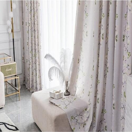 American Style Curtains for Living Dining Room Bedroom Modern Minimalist Printed Curtains Tulle Finished Product Customization