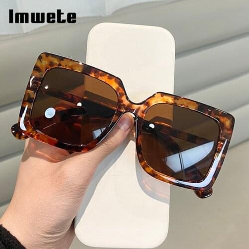 Imwete Vintage Sunglasses Women Men Luxury Sun Glasses Oversizes Square Eyeglasses 2021 Brand Designer Eyewear UV400