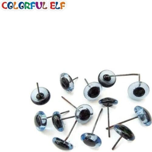 Glass Eyes in blue color 3mm-12mm 50pairs/lot free shipping Glass Eyes On Wire Pins forfelted animals dolls Ooaks