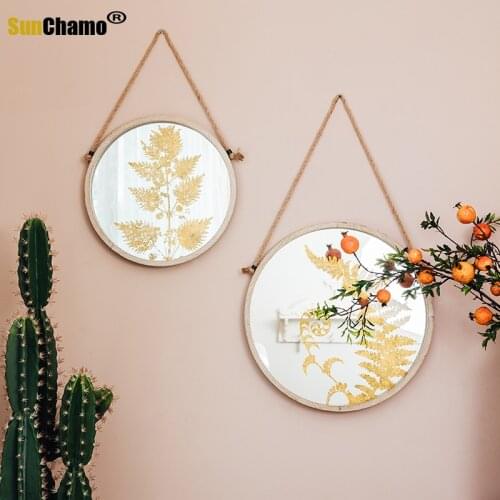 Wall Decoration Pendant Round Mirror Set Creative Mirror Light Luxury Nordic Homestay Hanging Plate Wall Decoration