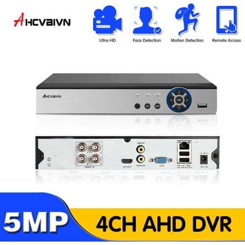 HCVAHDN 4CH AHD DVR Recorder Full 5MP Surveillance Video Recorder H.265 4 Channel Digital Video Recorder For AHD IP Camera