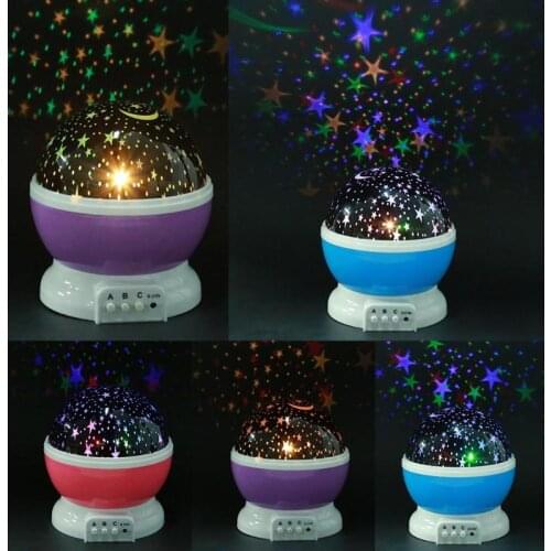 Rotating Projector Starry Night Light Toys Kids Stars Sky LED Lights Moon Battery USB Toy Children Bedroom Projection Night Toys