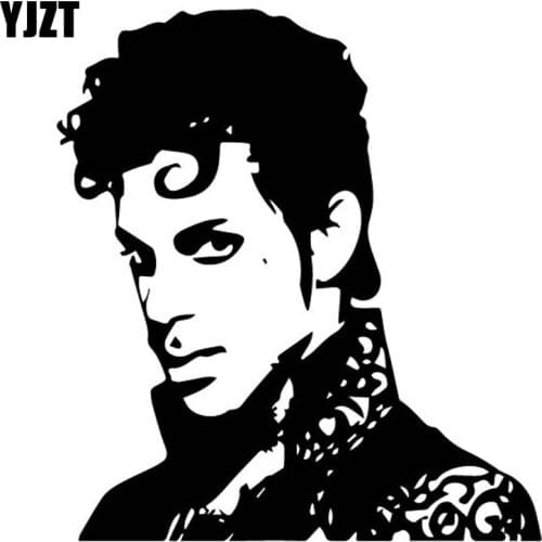 YJZT 14CM*15.3CM Dazzling The Artist Singer Vinly Decal Prince Rogers Nelson Car Sticker Nostalgic Black/Silver C27-0541