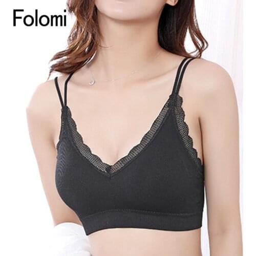 Deep V Padded Bralette Lace Bras for Women Crop Top Girls Backless Brassiere
