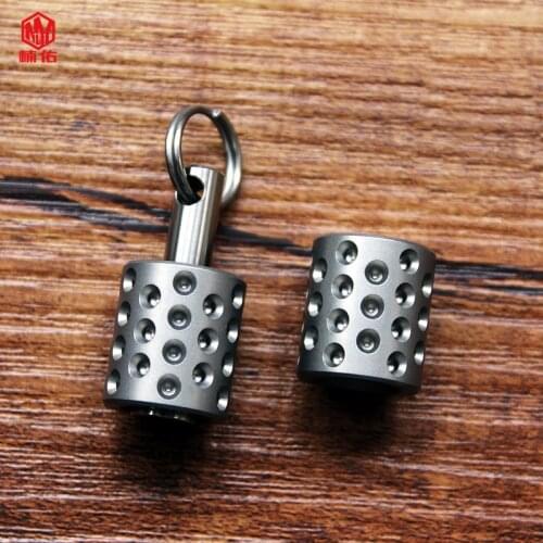 1PCS Titanium Alloy Dense Hole EDC Paracord Knife Bead Necklace Pendant Outdoor Camping Tool Accessories Survival Bead