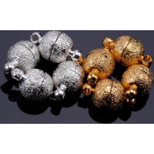 100pcs/lot Round Matting Strong Magnetic Clasps 8mm Bracelets Necklace End Clasps DIY Jewelry Making Accessory Gold/Silver
