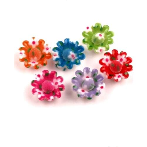100Pcs Mixed 13mm Resin Flower Decoration Crafts Beads Flatback Cabochon Scrapbooking For Embellishments Kawaii Diy Accessories