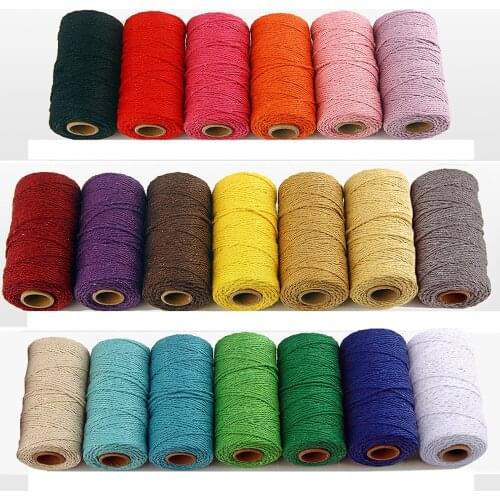 110Yards DIY Macrame Yarn Cords 2mm Decorative Warp Cotton Knitting Craft Thread For Party Wedding DIY Cord Decoration Accessory