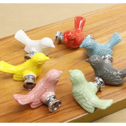 2Pcs/Set Drawer Pull Cupboard Knobs 3D Cartoon Bird Drawer Handles Peace Dove Grip With Scrws For Wardrobe Cabinet