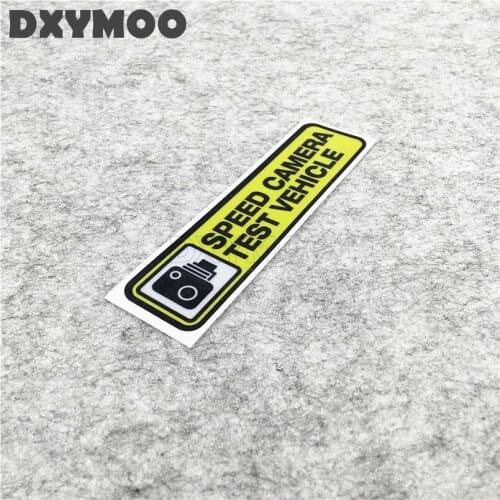 2PCS Warning Car Vinyl Stickers SPEED CAMERA TES VEHICLE Oil Tank Window Motorcycle Decal Bumpers 12.5x3cm