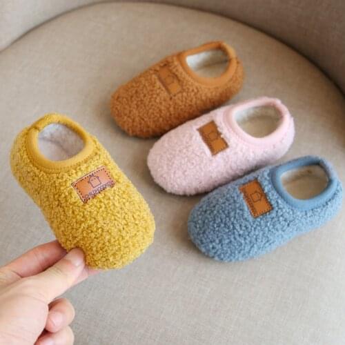 2020 Winter Baby Boy Girl Infant Toddler Slippers Kids House Warm Plush Slippers Winter Cute Non-slip Children Slippers Shoes