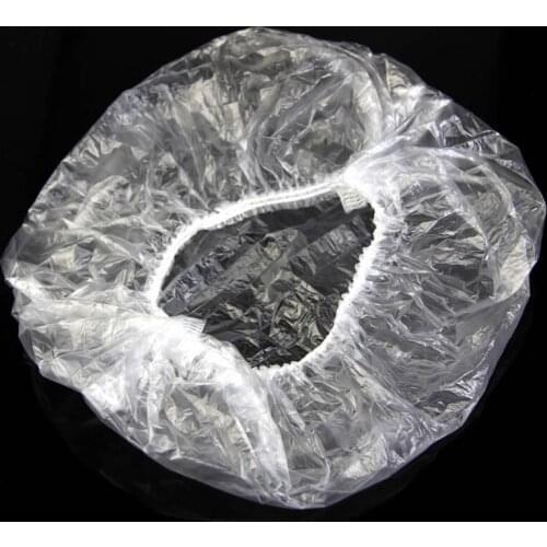 2021 New 100pcs Disposable One-off Hotel Home Shower Bathing Clear Hair Elastic Hats