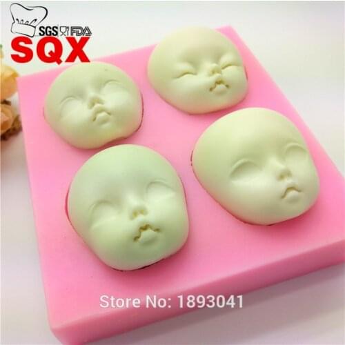 4PCS Cute baby picture shape mold silicone mold soap, fondant cake decorating sugar craft tools bakeware LH23