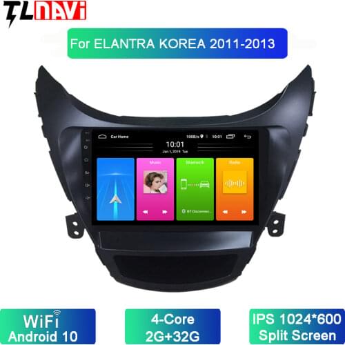 Android 10 IPS Screen GPS Navigation Bluetooth For 2011-2016Hyundai Elantra Korean Car Radio