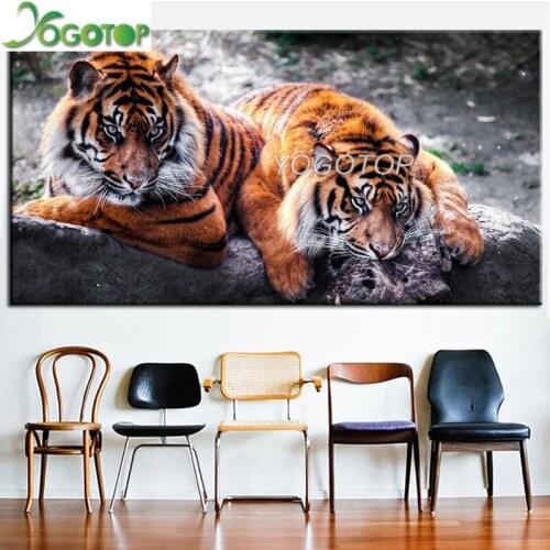 Large full drill square Crystal Paintings Diamond Embroidery tiger animals round 5d Diy diamond painting Mosaic hobby art YY3005