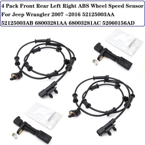 68003281AC Front Rear Left Right ABS Wheel Speed Sensor For Jeep Wrangler 07-17 52125003AA, 52125003AB, 52125003AD, 52125003AC